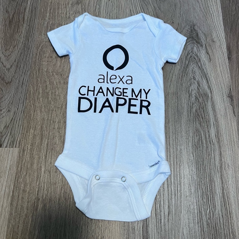 Gerber "Alexa Change my Diaper" Short Sleeved Onesie